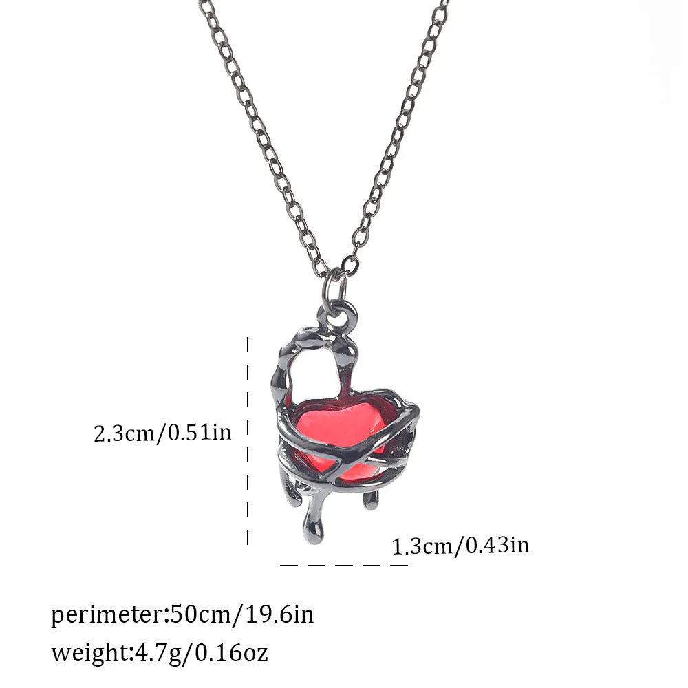 Dark gothic necklace with detailed spider bat pendant on an adjustable metal chain