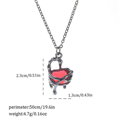 Dark gothic necklace with detailed spider bat pendant on an adjustable metal chain