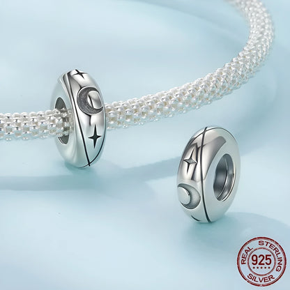 S925 sterling silver silicone positioning spacer bead, 1.0 x 0.4cm, 0.45cm aperture, pearlescent SCC3119
