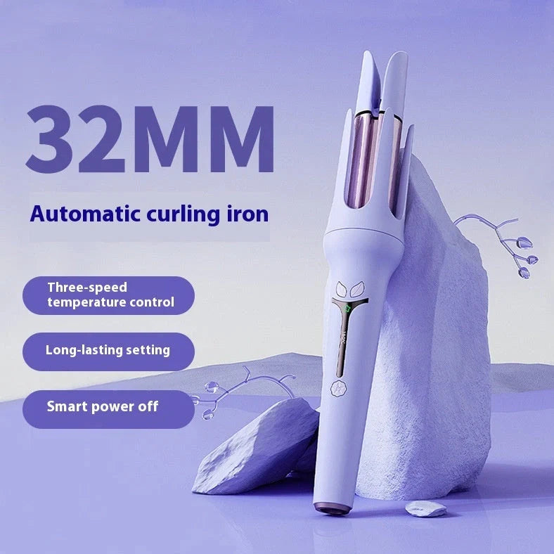32mm automatic hair curler with ceramic barrel and anion technology for damage-free styling