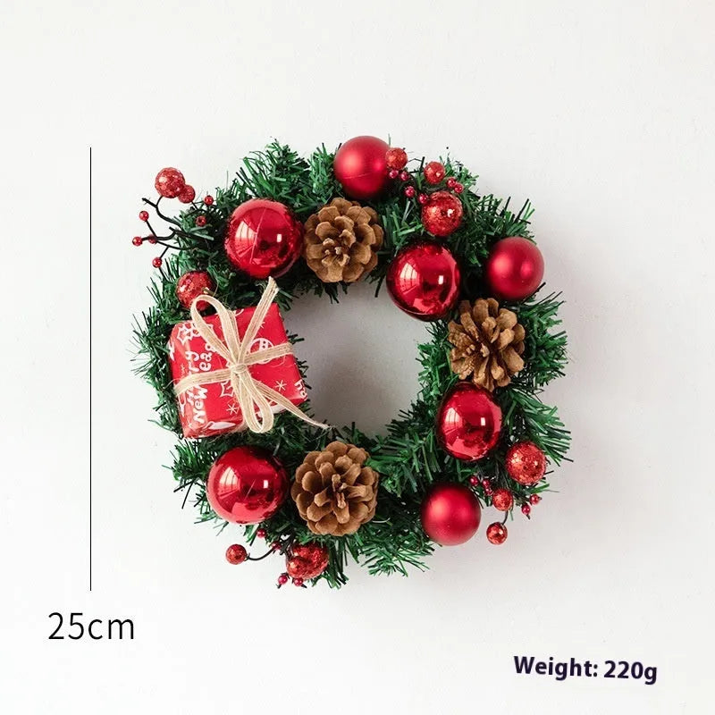 PVC Christmas wreath ring decoration in golden or red colour with rattan-inspired design