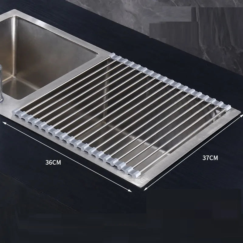 PP pot mat and kitchen drainage rack with stainless steel pipe insulation pad, modern minimalist, sizes 37x23cm to 47x36cm