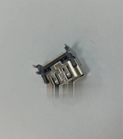 Silver HDMI interface host socket with Type A female port for game console and media device connections