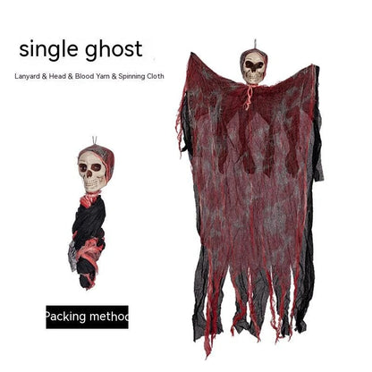 Halloween hanging ghost pendant with dyed blood effect for spooky decor
