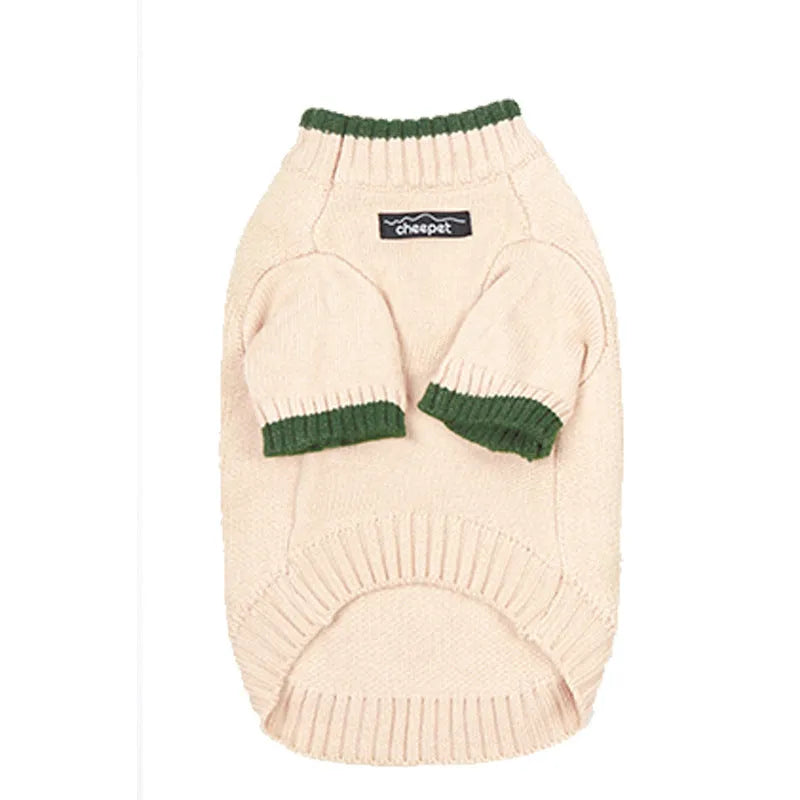 British style wool pet sweater with contrast colour two-leg design for dogs and cats