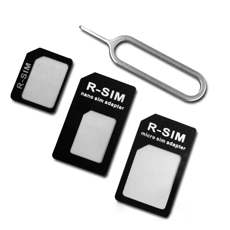 SIM restore four-in-one mobile phone card adapter set with three SIM converters and card picking pin