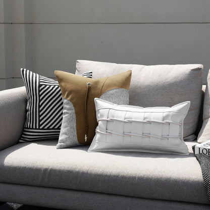 30x50cm square minimalist living room pillow with PU material and down filling in BZ22922 colour