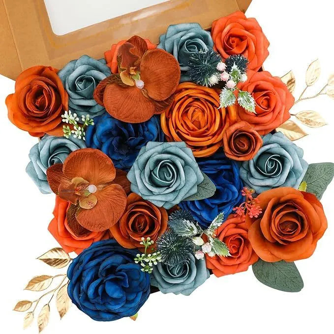 Silk flower wedding simulation box flower for layout planning in a selection of colours.