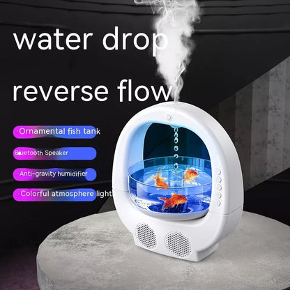 3-in-1 Anti-Gravity Humidifier with Bluetooth speaker and ambient light in white, pink, and black