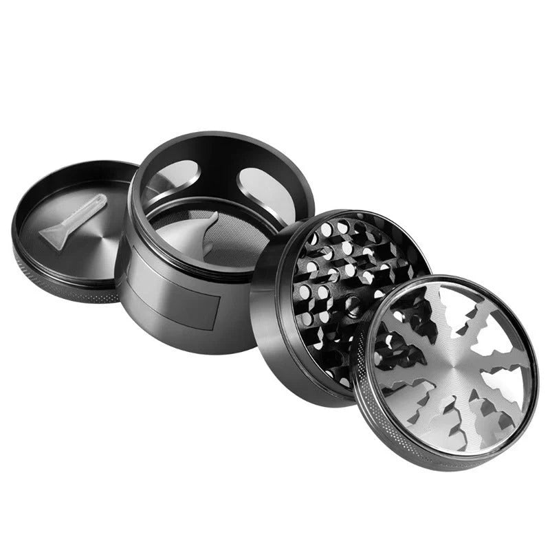 60mm zinc alloy herb grinder with neodymium magnet lid and windmill-style teeth