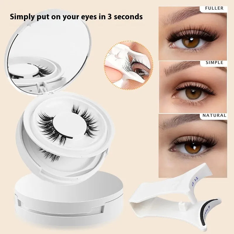 Magnetic suction false eyelashes with integrated soap holder, glue-free artificial fibre, 50g set, 75x75x25mm