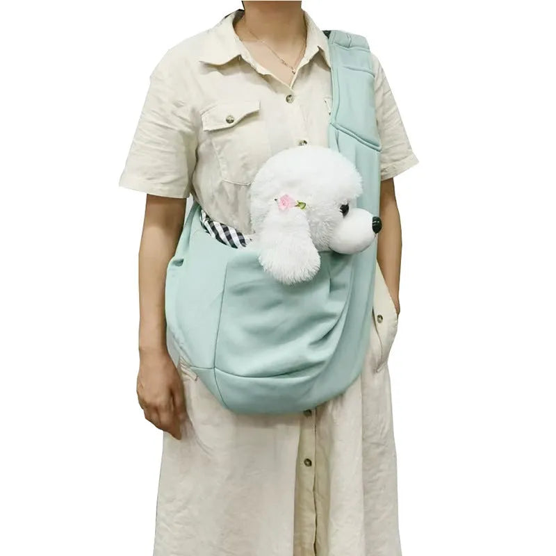 Soft polyester adjustable shoulder strap pet bag for small dogs up to 7.5kg in multiple colour options.