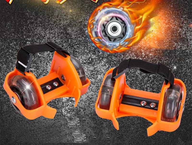 Children's luminous roller skates in three colours for safe evening play