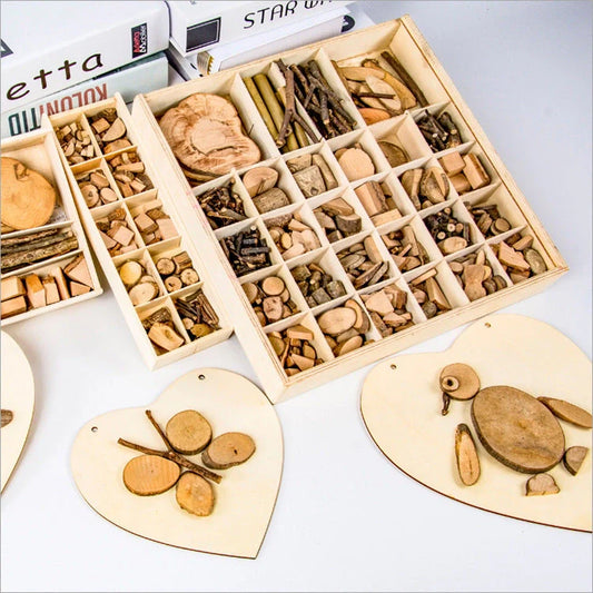 Handmade pine wood Baby DIY Twig Toy for creative and educational play