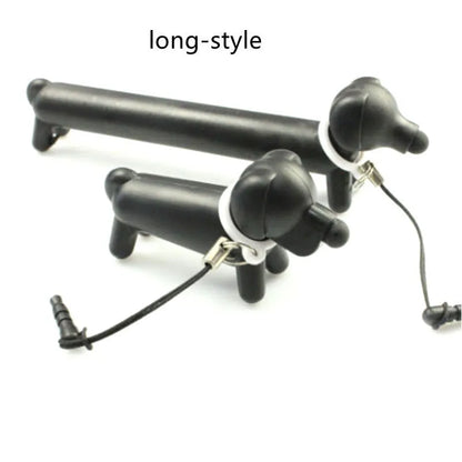 Black dog-shaped touch screen stylus with conductive body and phone stand function