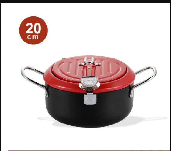 Stainless Steel Telescopic Frying Basket with Removable Thermometer for Precise Temperature Control and Easy Frying
