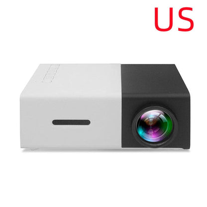 Compact 1080p HD home cinema projector with versatile connectivity and adjustable display settings