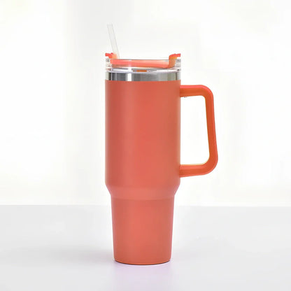 304 stainless steel vacuum cup with double-wall insulation showing 40oz capacity and 26cm height dimensions