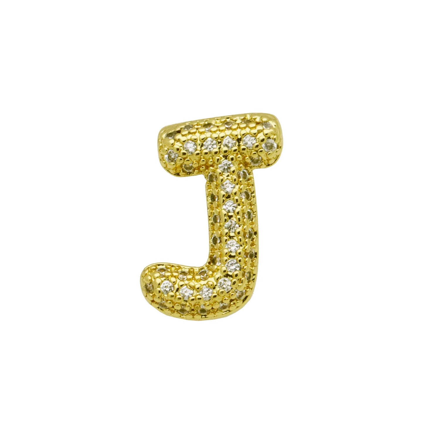 Retro copper bracelet with a letter 'A' charm featuring micro inlaid zircon, shown in a gold finish.