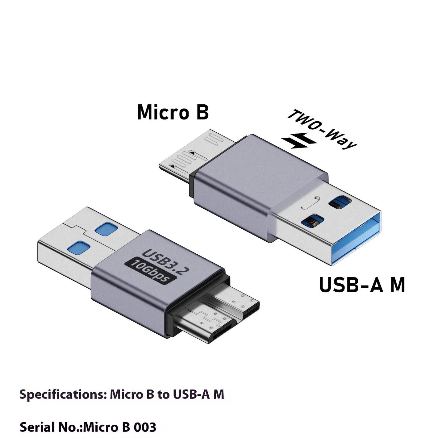 Micro-B USB adapter converter showing Type-C and USB to Micro-B connections for charging and data transfer