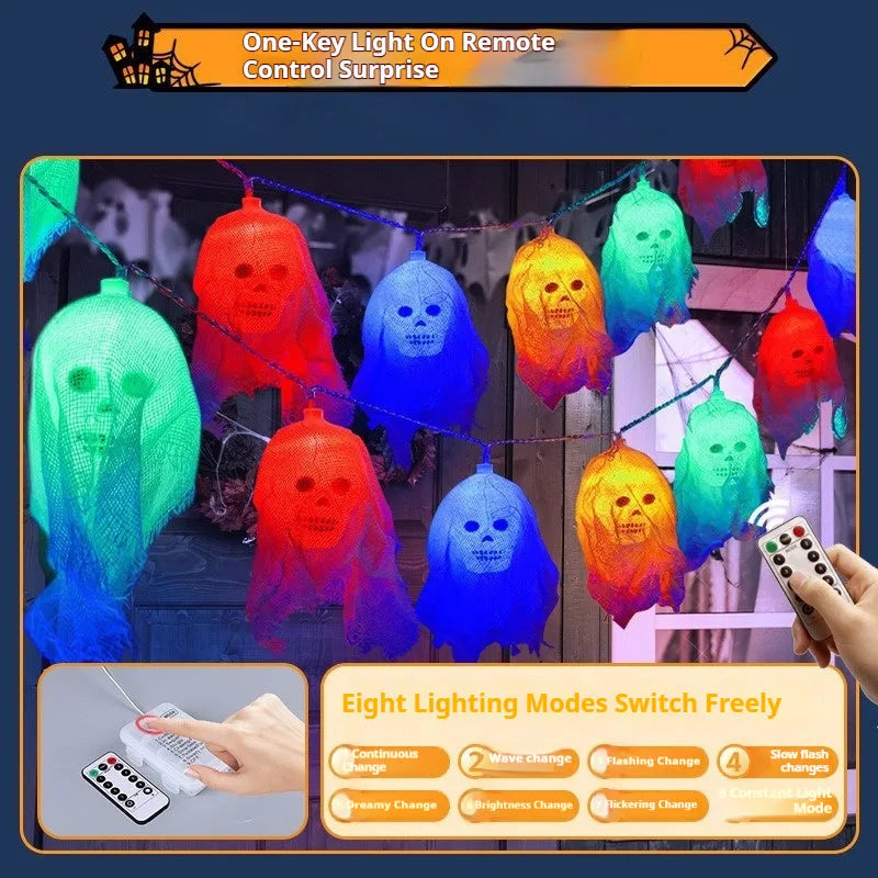 Halloween coloured decorative lights with battery box for indoor wall decoration