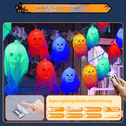 Halloween coloured decorative lights with battery box for indoor wall decoration