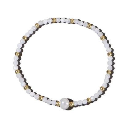 Natural stone geometric ellipse bracelet in various colour options