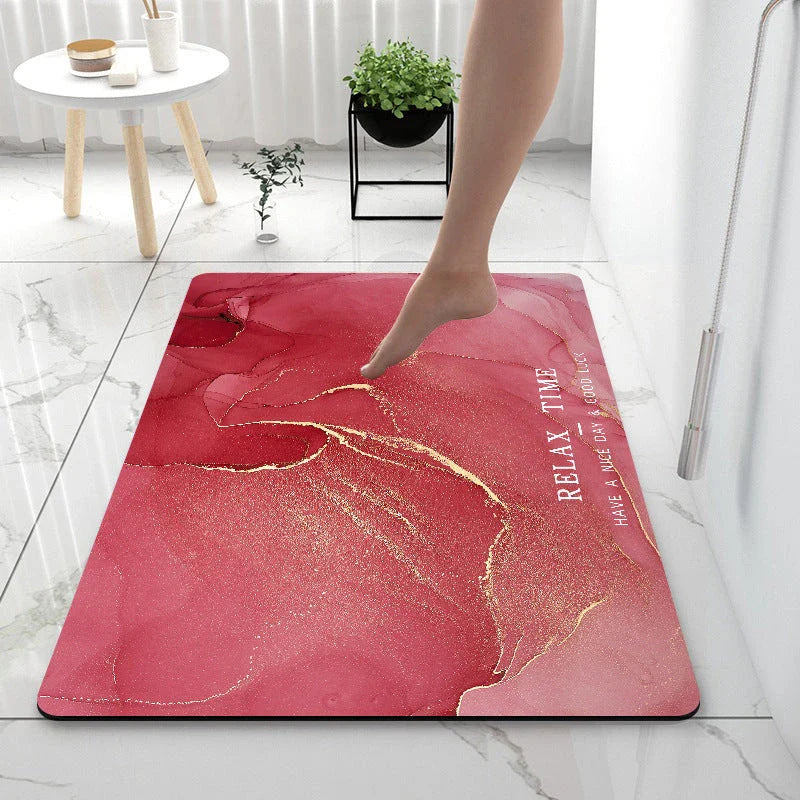 Diatom Anti-Slip Floor Mat in Various Marble Colors and Sizes for Bathroom, Kitchen, and Home Use