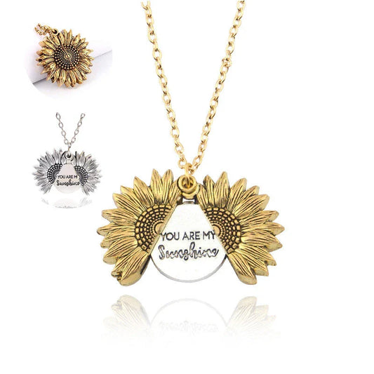 A stunning sunflower pendant necklace with an adjustable chain, crafted from high-quality materials for a radiant and versatile accessory.