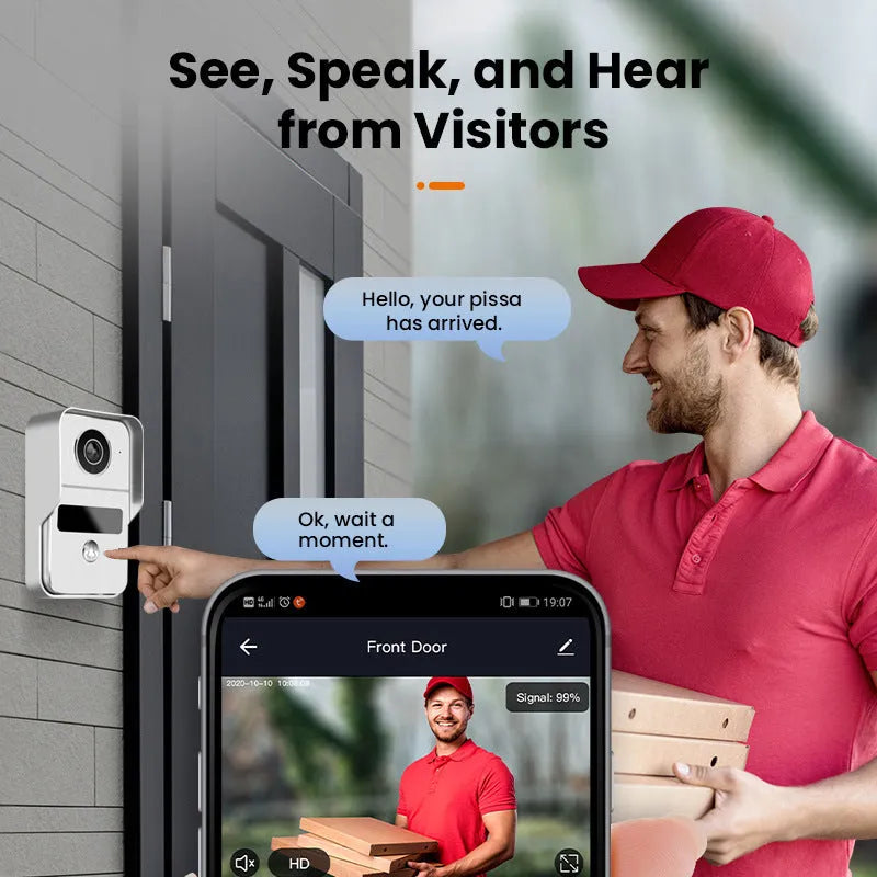 10-inch video intercom doorbell with colour HD camera and wireless network connection