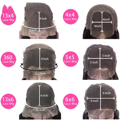 13x4 straight human hair wig with hand-woven lace front, available in 8-32 inch lengths and 150-250% density