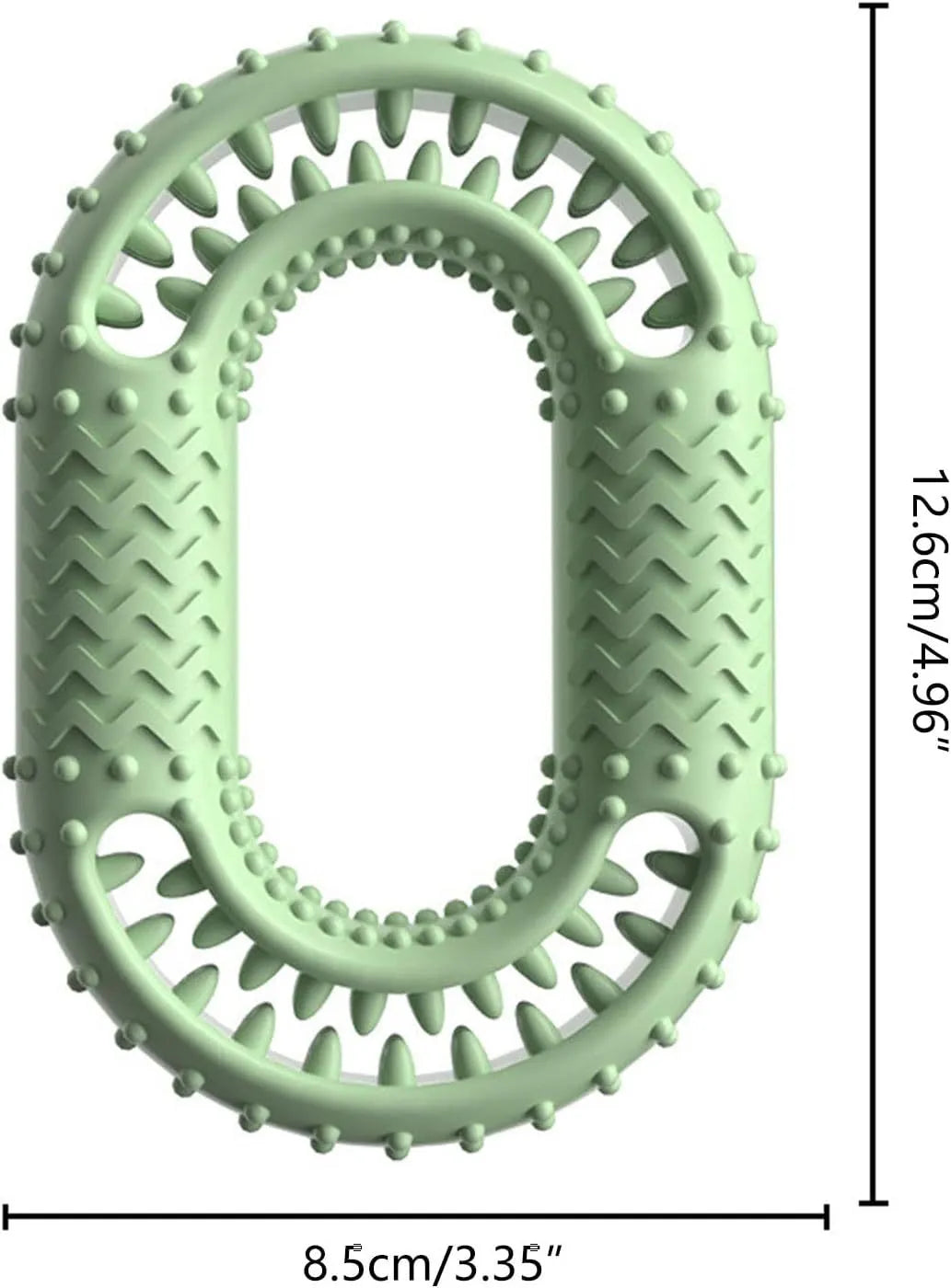 Blue O-ring shaped durable dog chew toy for aggressive chewers on a white background.