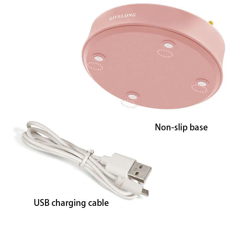 360-degree rotatable LED desk lamp with wireless charging in yellow, blue, pink, and green