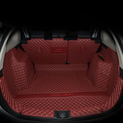 Custom-fitted TPE XPE boot liner with 3D edging for Mitsubishi Outlander SUV.