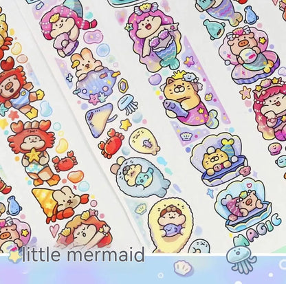 Haemorrhoid tape packaging stickers with cartoon characters, 42 styles, Japanese paper, 5 cm size