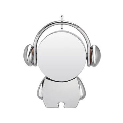Personalised metal USB flash drive with musician cartoon design in silver or rose gold colour