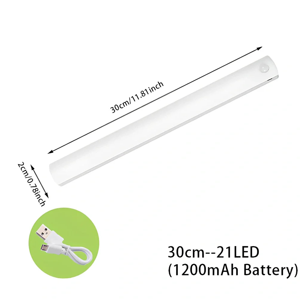 Wireless LED motion sensor night light with magnetic mounting in various sizes