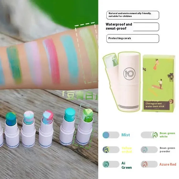 Zinc oxide sunscreen mud for diving and snorkelling in five colour options