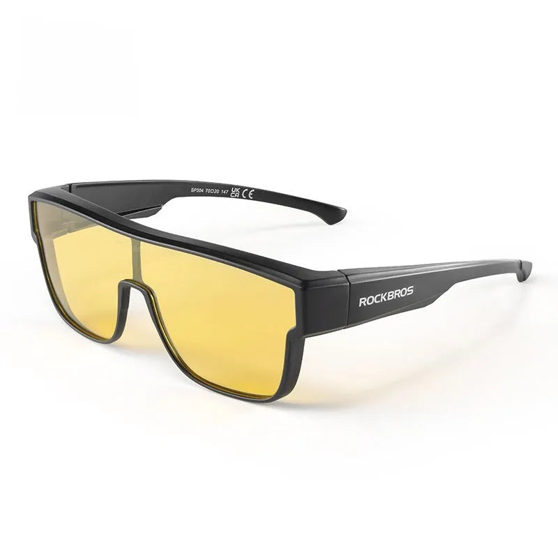 Cycling goggles with polarised lenses and large frame in various colour options