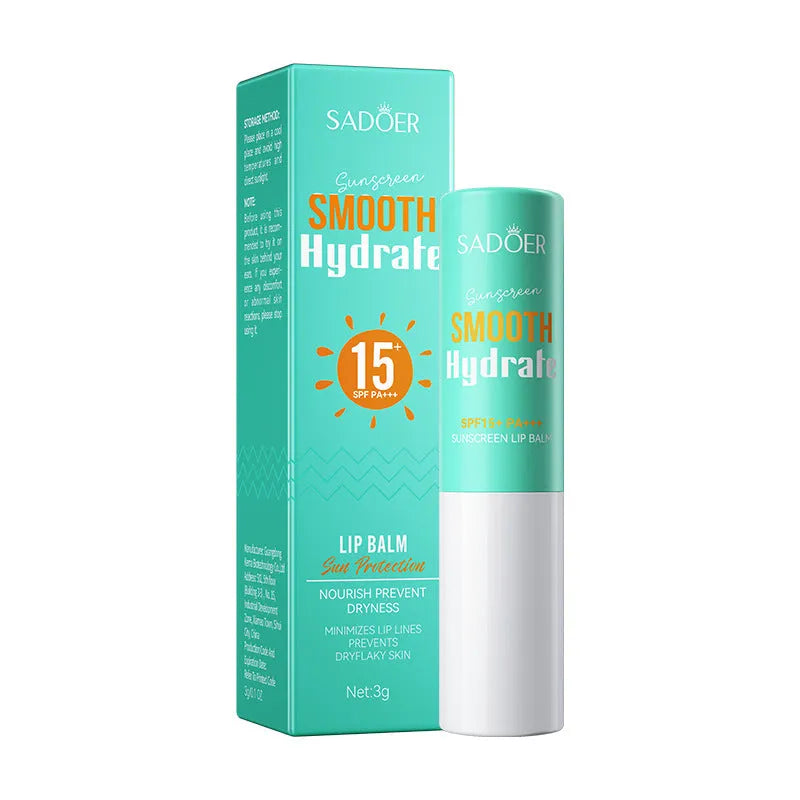 Anti-chapped lip moisturising lipstick tube with multiple formula variant labels
