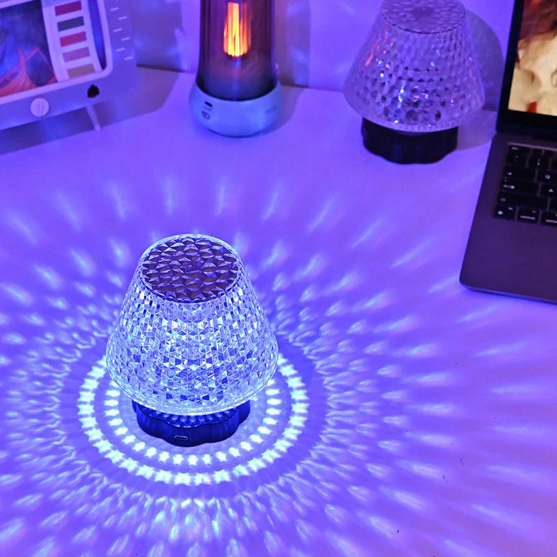 Diamond Crystal USB Touch Sensor Table Lamp with elegant design and 3-way dimming