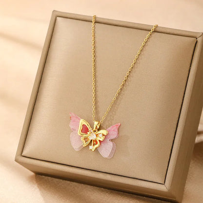 Women's copper necklace with choice of heart, butterfly, cross, or round diamond pendant on electroplated chain