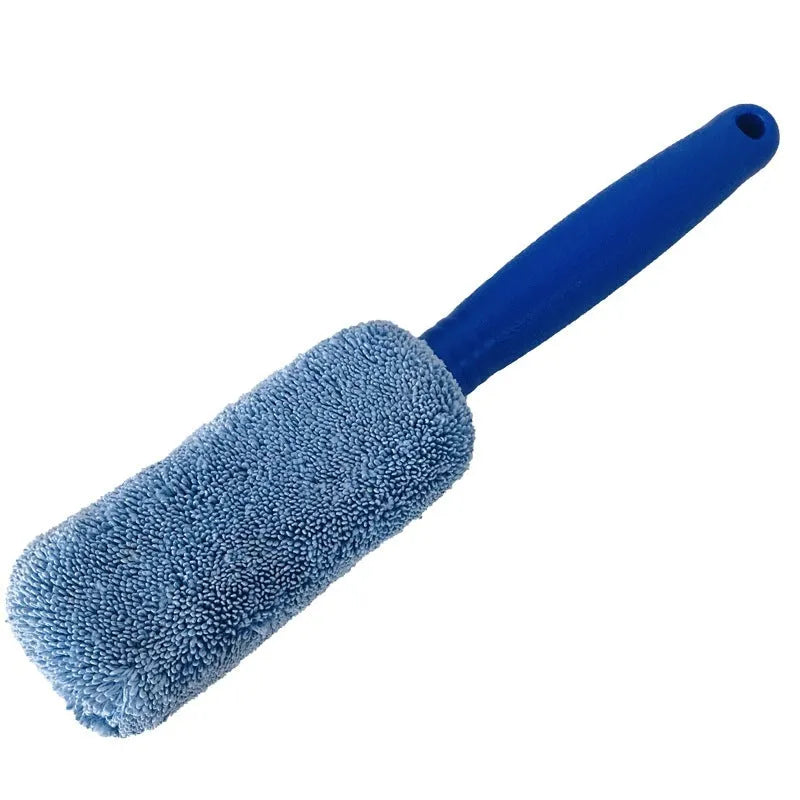 29cm long microfiber car tire brush for cleaning wheels and hubcaps in grey colour
