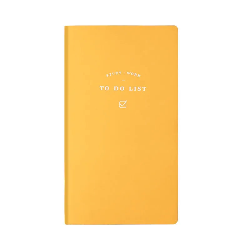 Simple Style A6 todo list notebook in blue, green, pink, or yellow with PU cover and 96 pages.