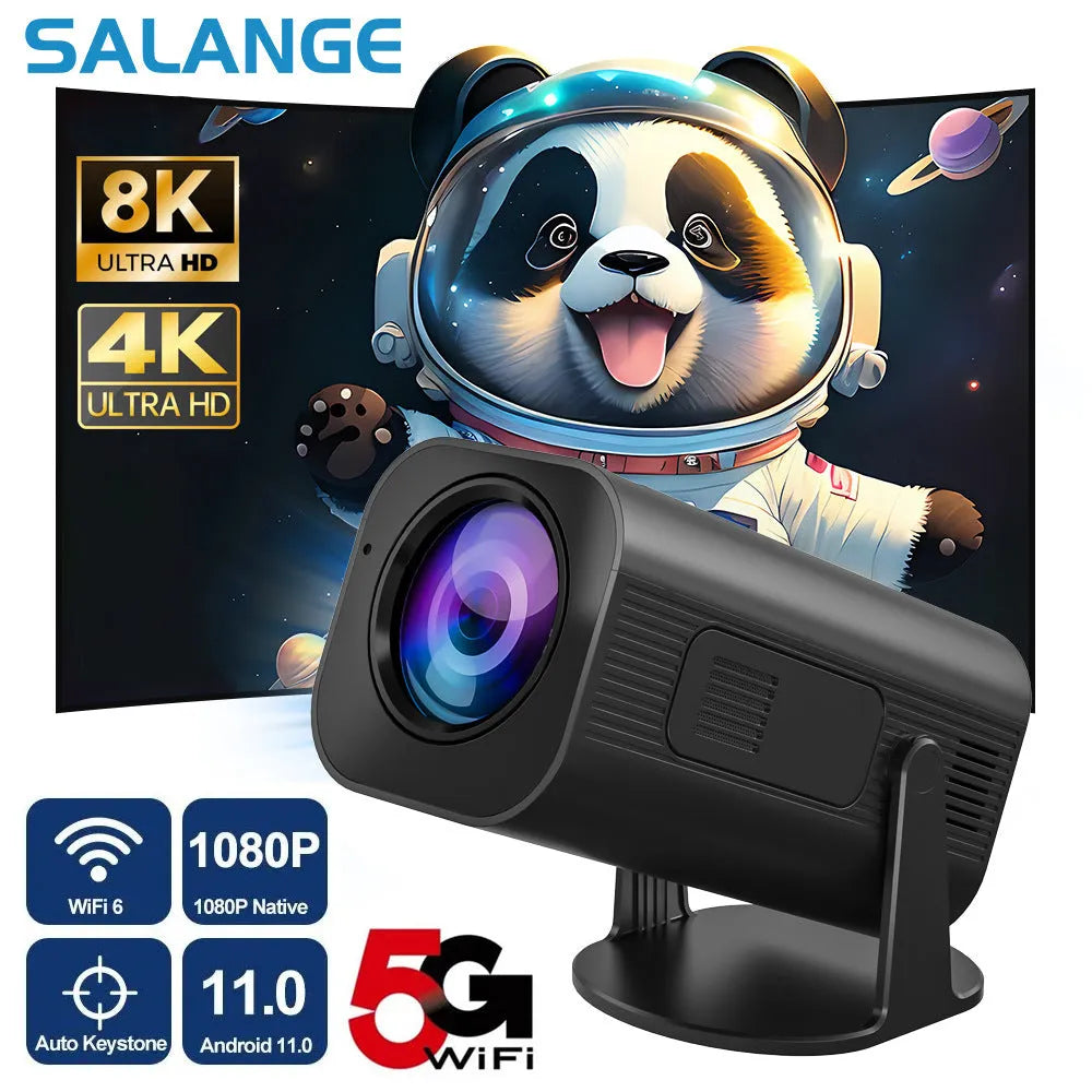 P330 portable mini projector in black or white with remote control on a table.