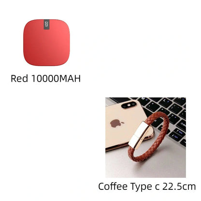 10000mAh mini power bank with digital display showing battery percentage