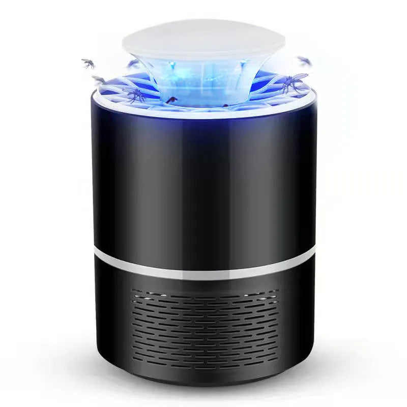 Black or white USB photocatalyst mosquito trap with UV lights, 19cm size, 94cm cable.