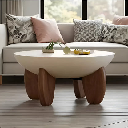 White solid wood coffee table with adjustable height mechanism and integrated storage compartment in living room setting