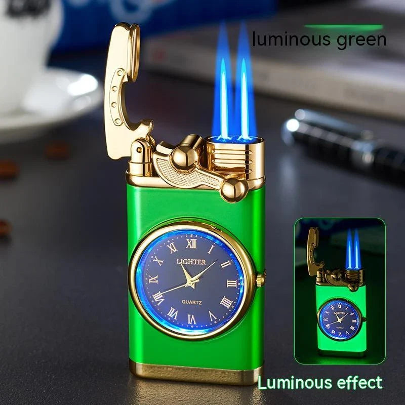 Multipurpose Butane Lighter and Wrist Watch Combo with Adjustable Flame, Durable Construction, and Stylish Design