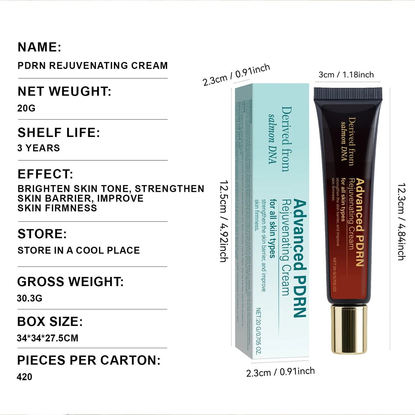 20ml skin moisturising cream for hydrating, firming and wrinkle care